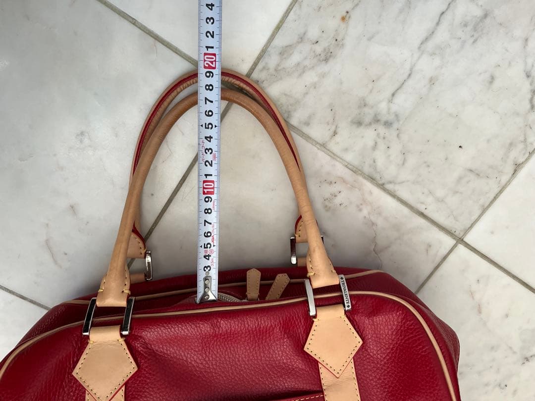 ゴルフダイジェスト掲載　ゴルフバッグ　本革　赤