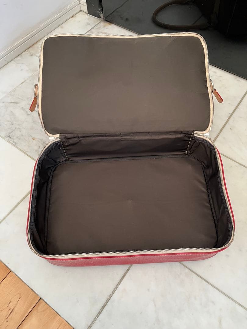 ゴルフダイジェスト掲載　ゴルフバッグ　本革　赤