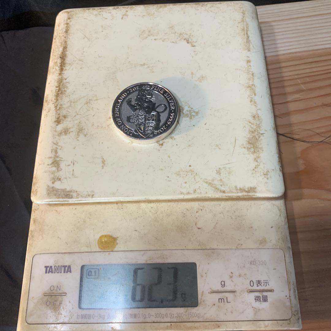 S3 純銀貨 2オンス クイーンズビースト　2016 ライオン・イングランド