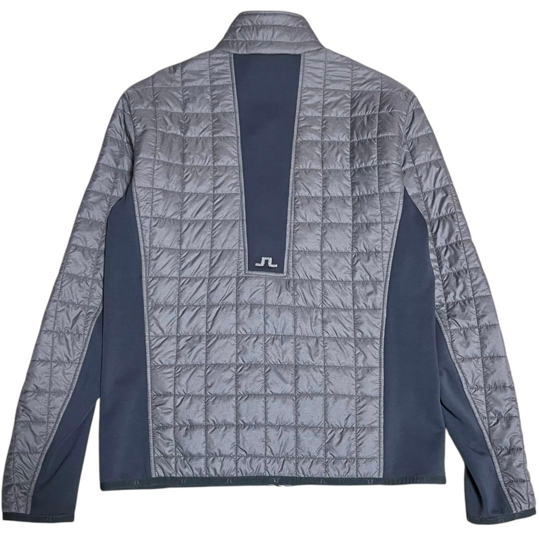美品 J.LINDEBERG 中綿 ブルゾン L キルティングゴルフ グレー