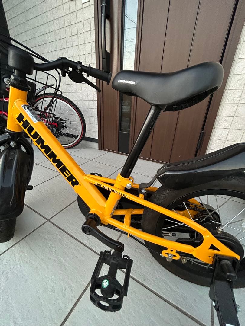 HUMMER 子供用自転車 14インチ　イエロー 補助輪付き