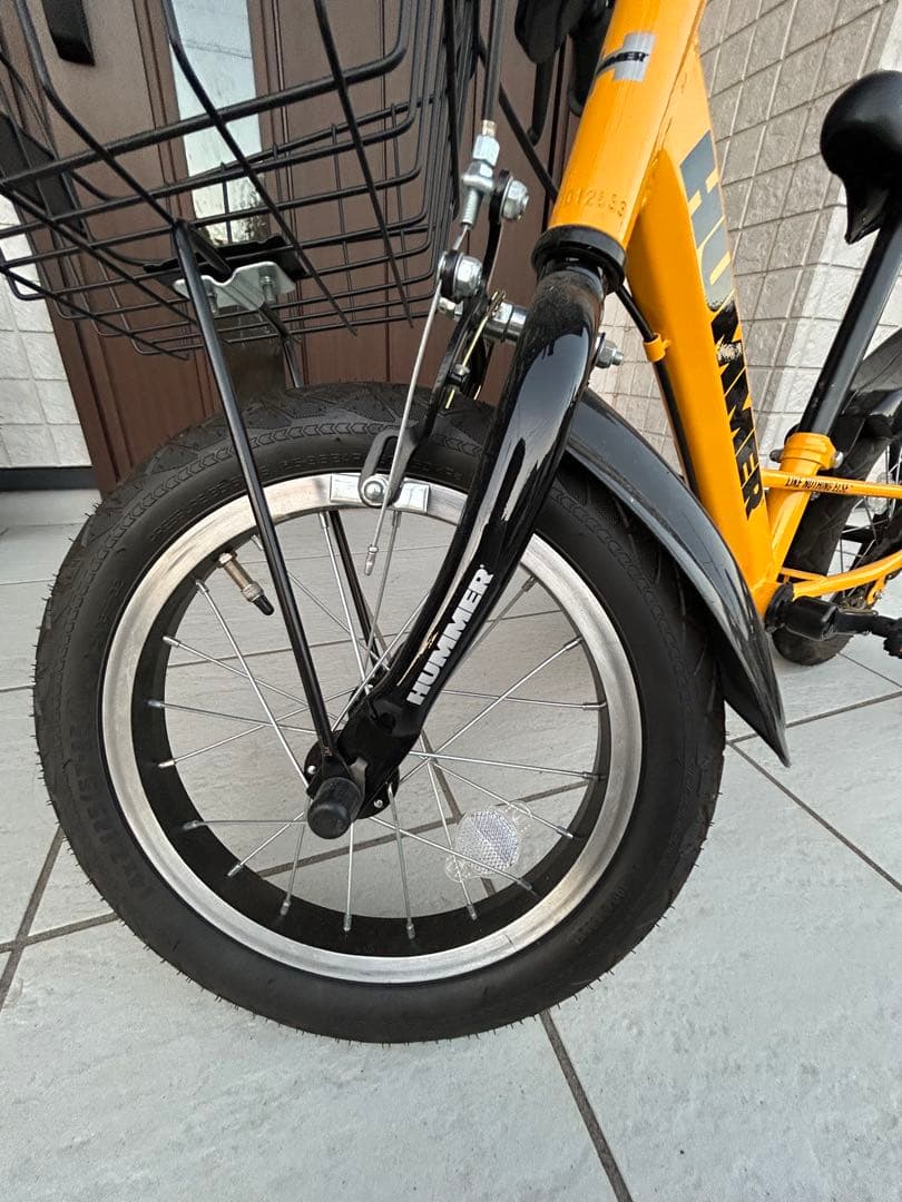 HUMMER 子供用自転車 14インチ　イエロー 補助輪付き