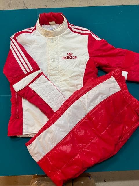 希少ヴィンテージ adidas 赤白 80’sデサントジャンバー　パンツおまけ
