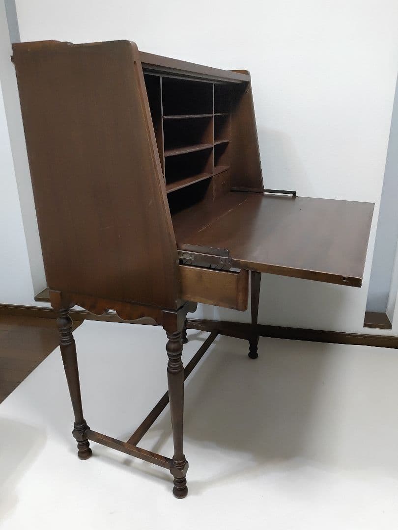 希少 神戸洋家具 メープル不二屋 ライティングビューロー マホガニー デスク