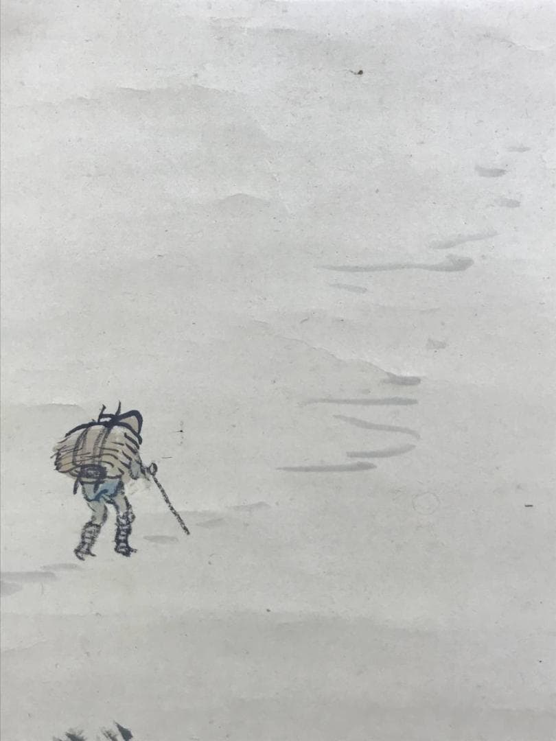 【真作】山田敬中/雪景山水図/山水図/掛軸/名家伝来/AD-158