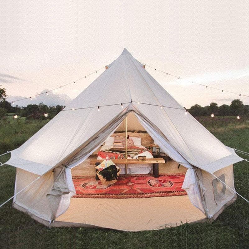 【新品・送料無料】グランデ  テント　コットン 素材　直径4m　5人就寝用