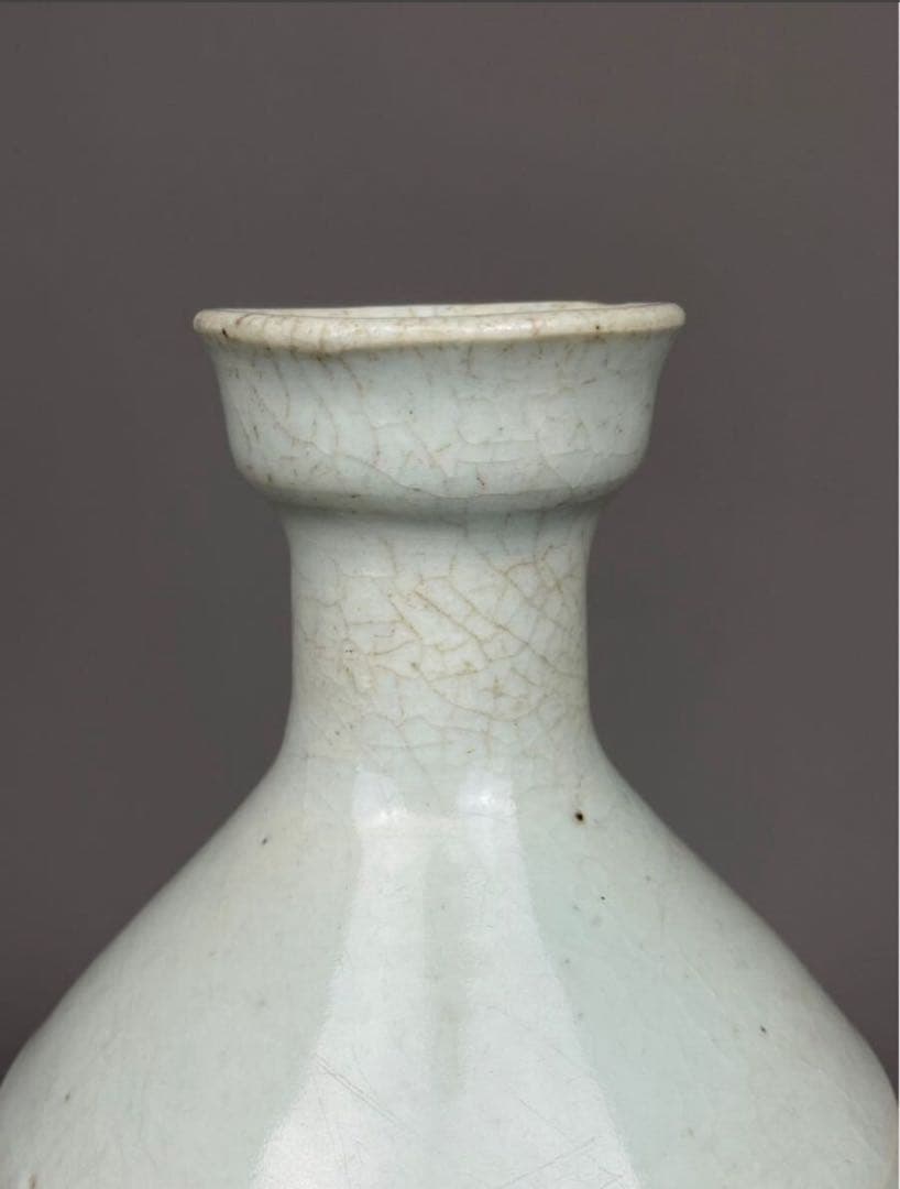 李朝 高麗 青磁徳利 花瓶 花道具 朝鮮半島 高麗青磁盤口花瓶 青磁釉盤口瓶