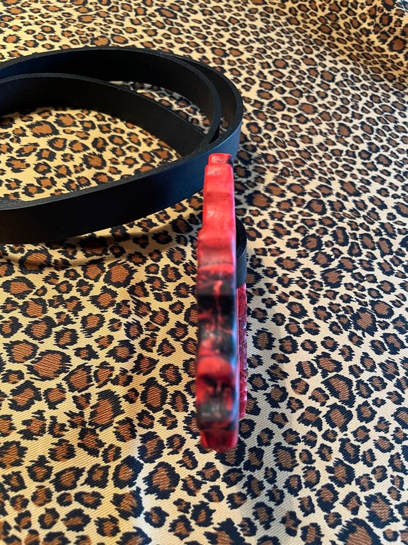 赤黒　ナックル　ドッグ　リード　本革