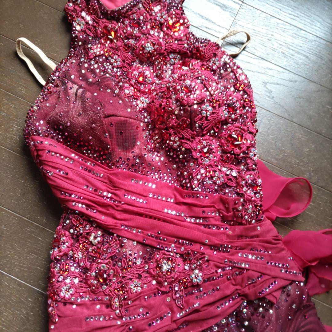 社交ダンスドレス　スタンダードドレス　フジタ　日本製　Sサイズ　スワロフスキー