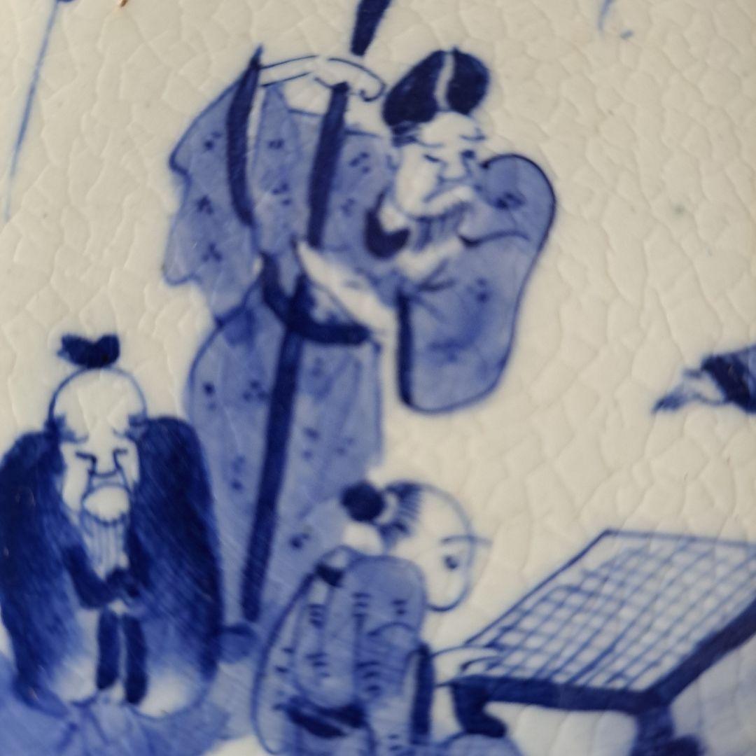 古伊万里　江戸中　 成化年製　小鉢 　人物囲碁図　縁朱 五客揃　極上