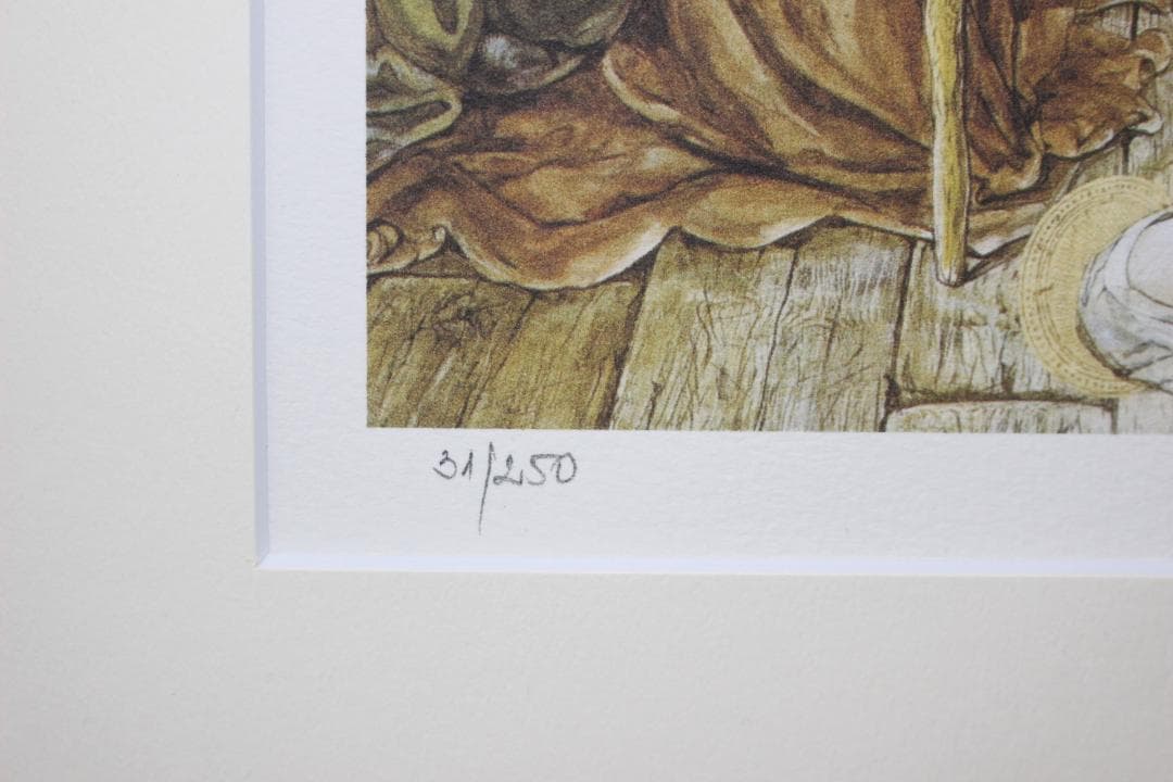 藤田嗣治 エスタンプリトグラフ「キリスト生誕」 250部限定 31/250