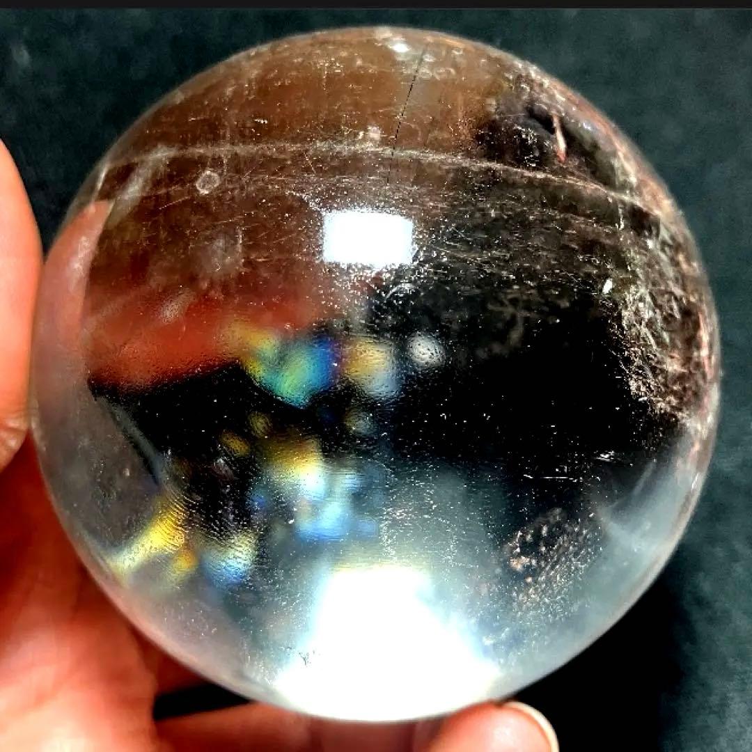 超大玉　67mm 満点星ヘアルチルクォーツ　丸玉　スフィア　パワーストーン