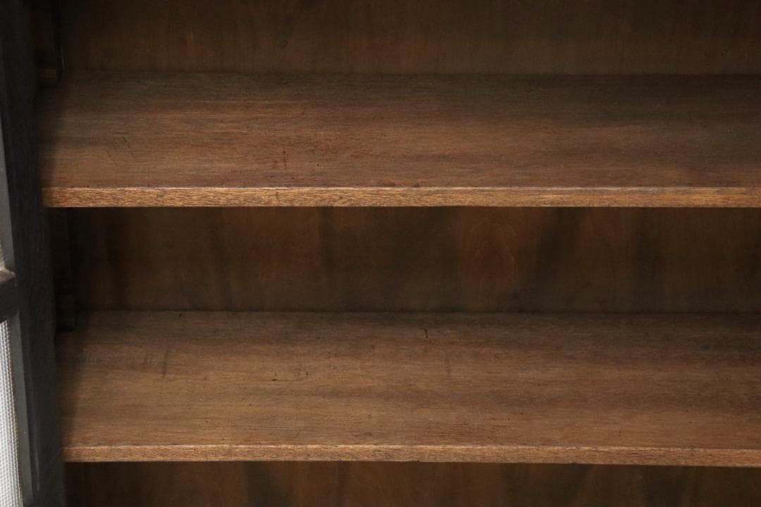 レトロ ガラス キャビネット ダイヤガラス 食器棚 書棚 本棚 本箱 収納 水屋