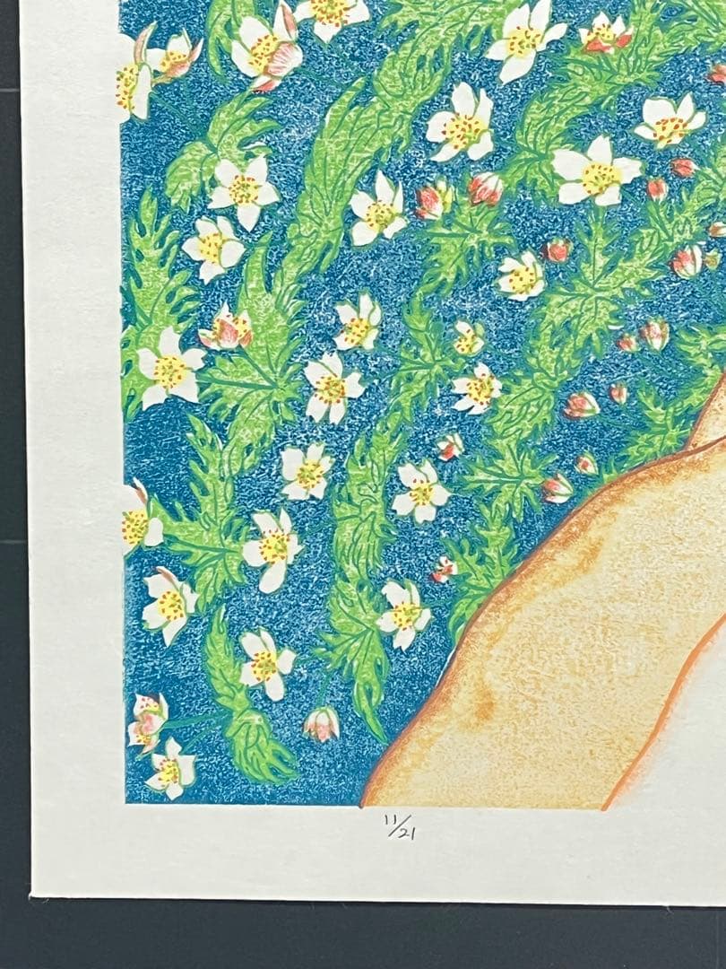 木版画『二輪草』 ニリンソウ