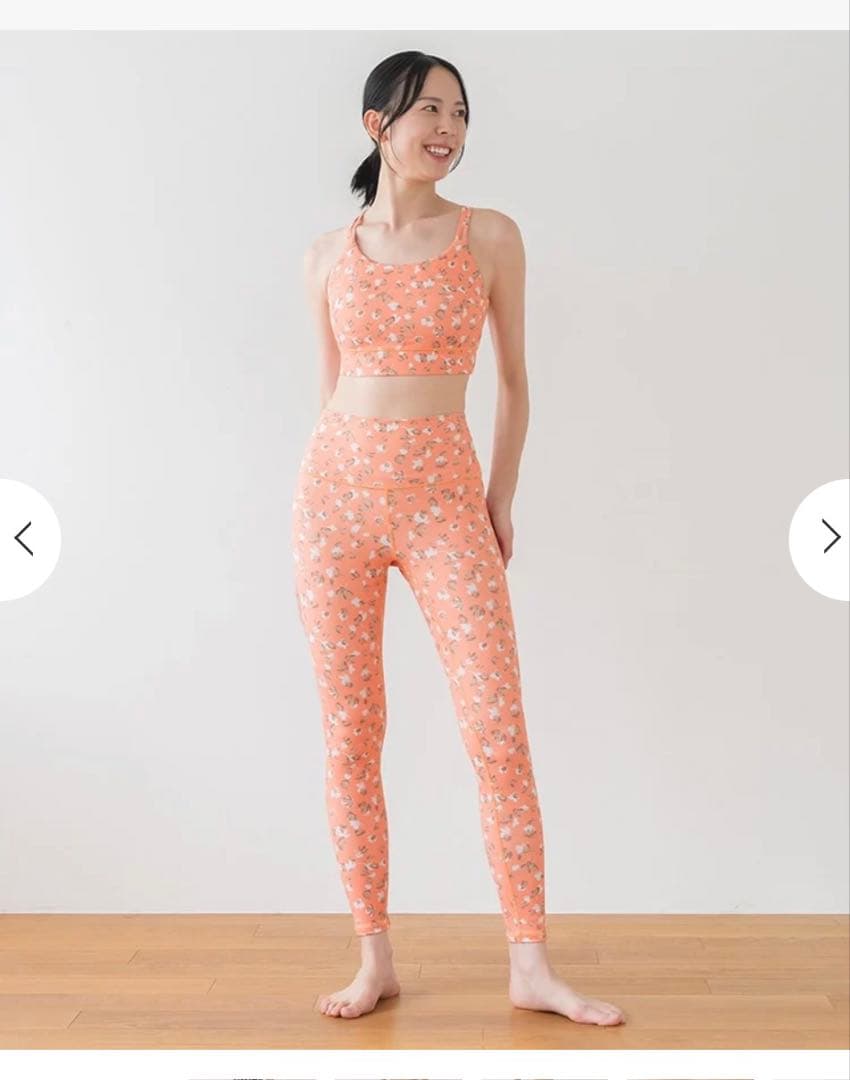 【SUKALA】フラワープリントセットアップ　オレンジ　上下Sサイズ