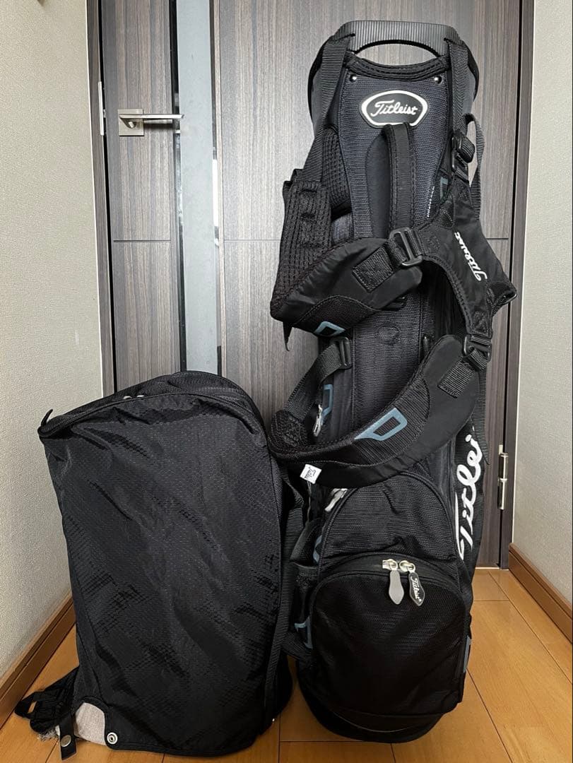 良品Titleistタイトリスト スタンド式キャディバッグ 軽量　９型　ブラック