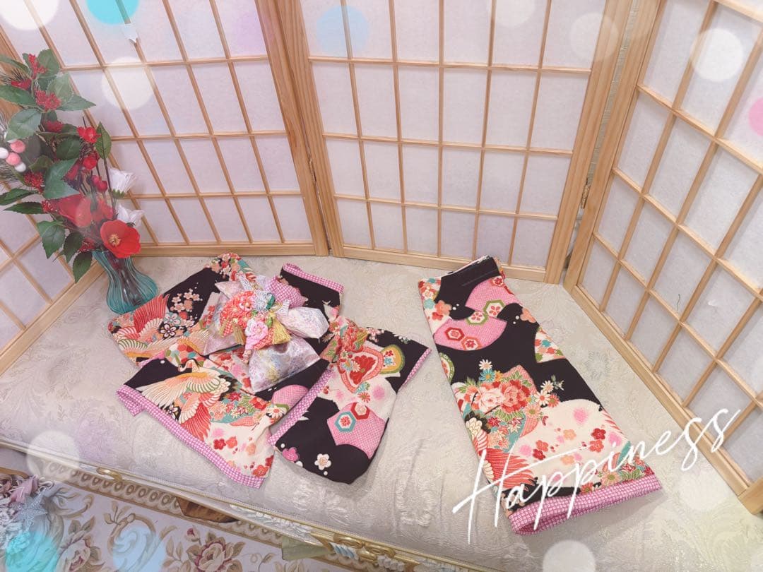 B455.pon2pan2☆犬オーダーお着物☆犬お着物☆犬お引き摺りお着物