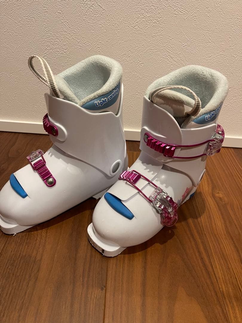 キッズ　スキー板118㎝　ビンディング　スキー靴　ストック　子供用　セット