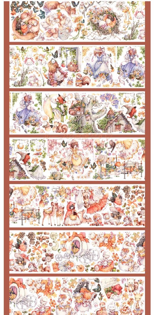 ✩再販✩J692＃谧野之森(贝壳光)切り売り海外人物マステ女の子