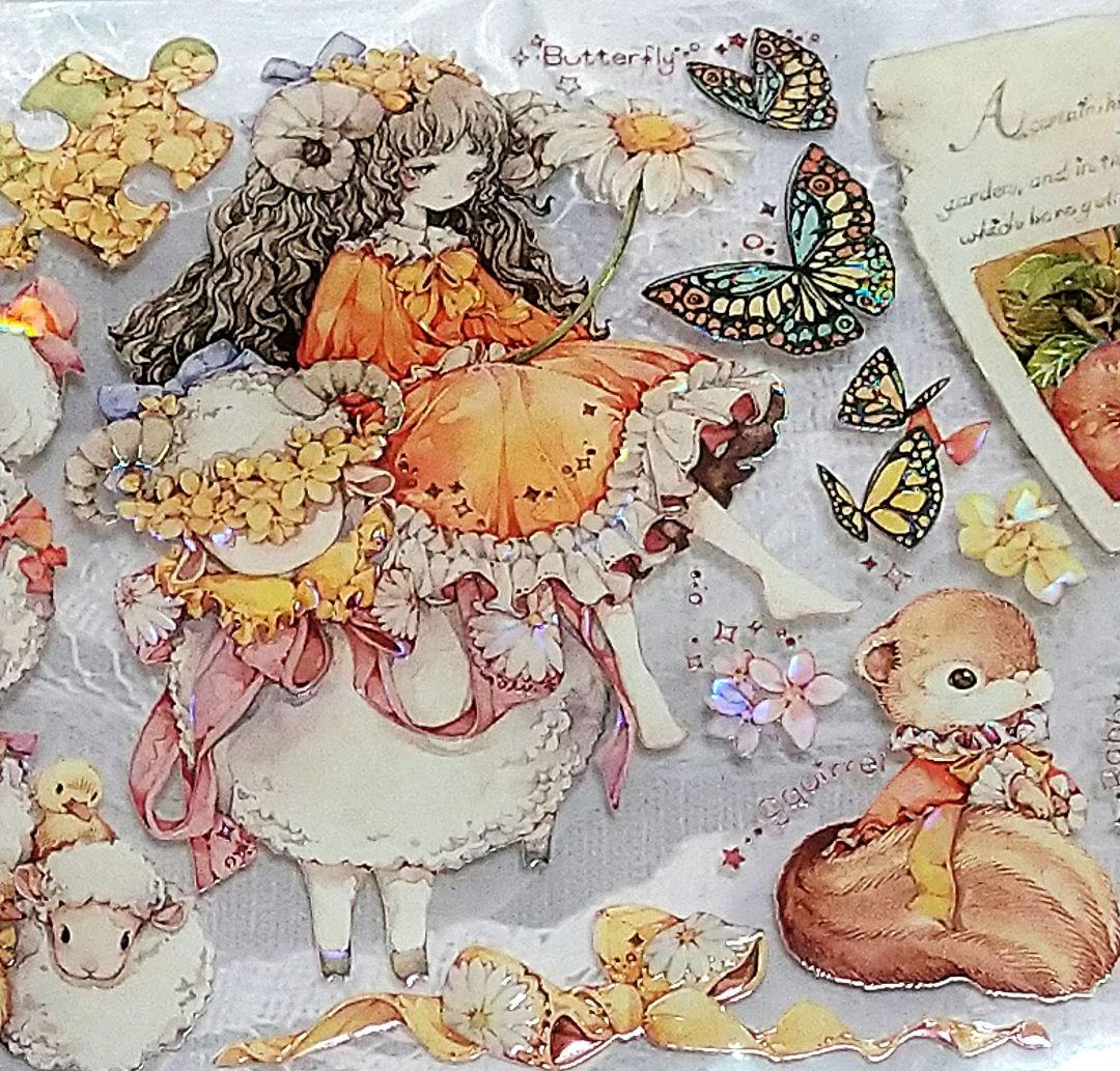 ✩再販✩J692＃谧野之森(贝壳光)切り売り海外人物マステ女の子