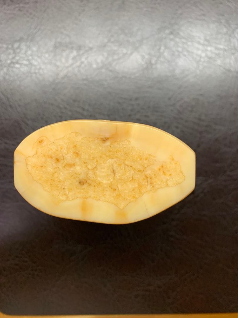 海象牙製 龍虎彫刻 円筒容器 彫刻工芸 183g