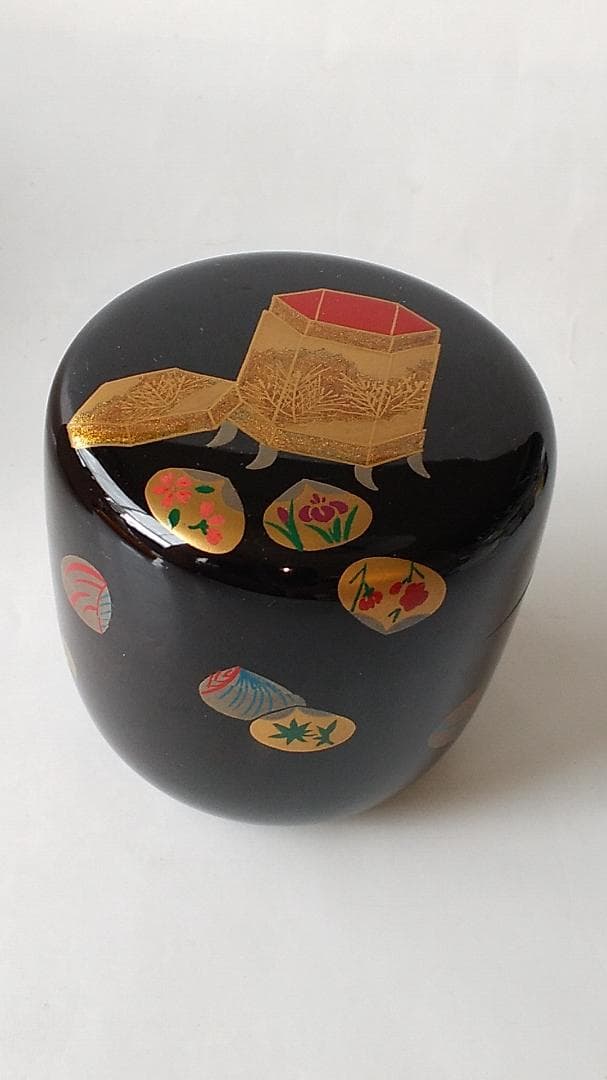 山中塗工房 冴 作 貝桶蒔絵 大棗 棗 共箱 共布 漆器 抹茶 茶道具 新品