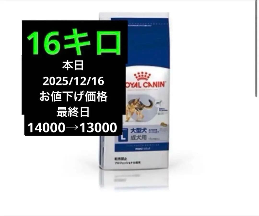  CANIN大型犬用 16キロ　ロイヤルカナン　マキシアダルト