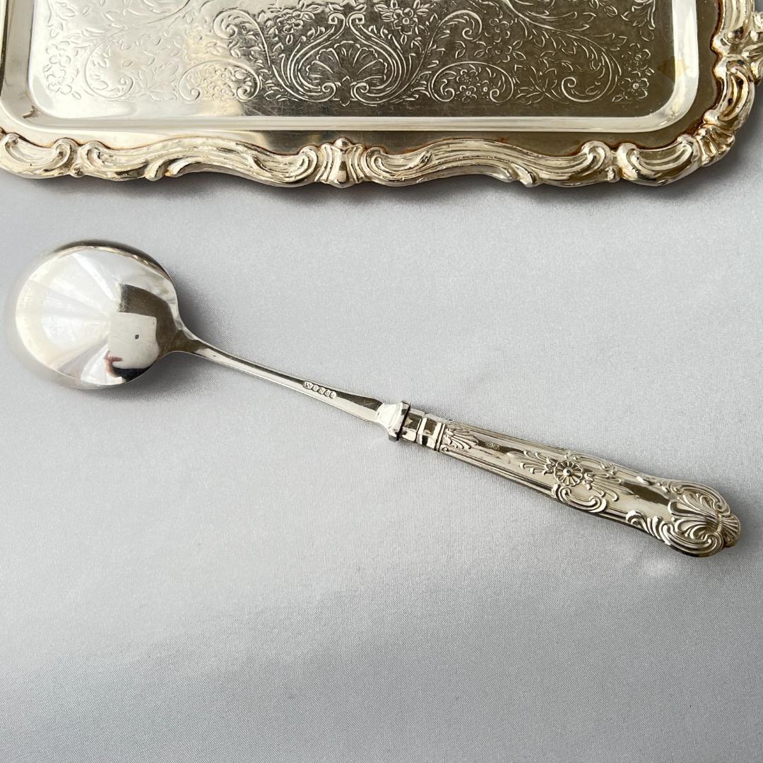 【C H Beatson】【純銀ハンドル】キングスパターン ベリースプーン