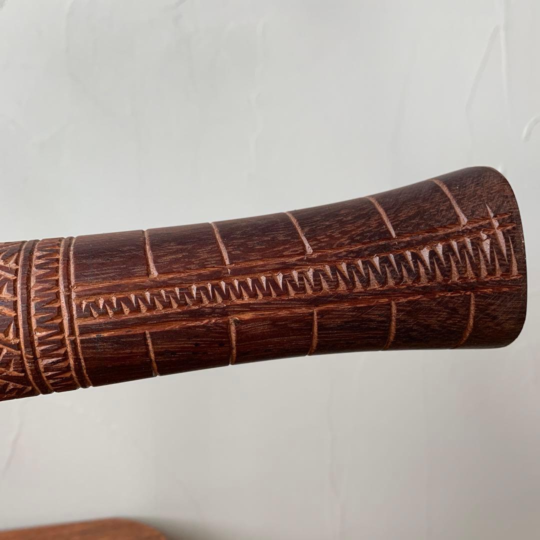 木製　木彫り　棍棒　サモア　刀掛け　土台つき　ニフォ・オティ　武器　コスプレ