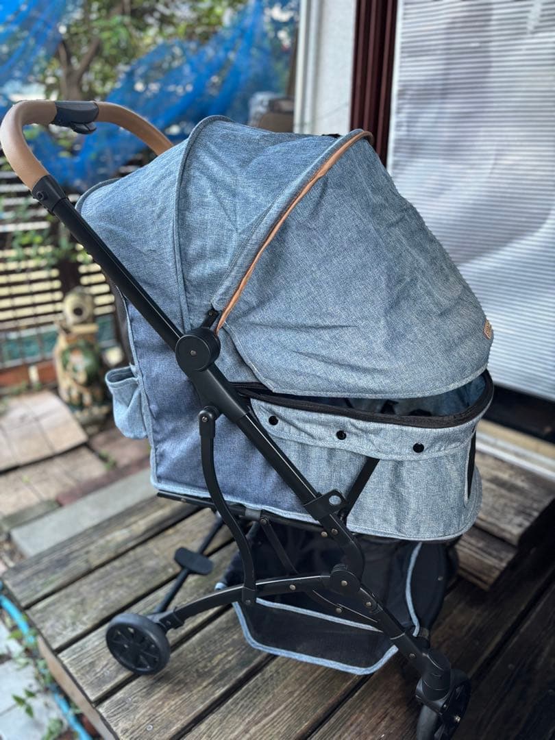 ペットパラダイスsmooca コンパクトペットカート 折り畳み デニム調