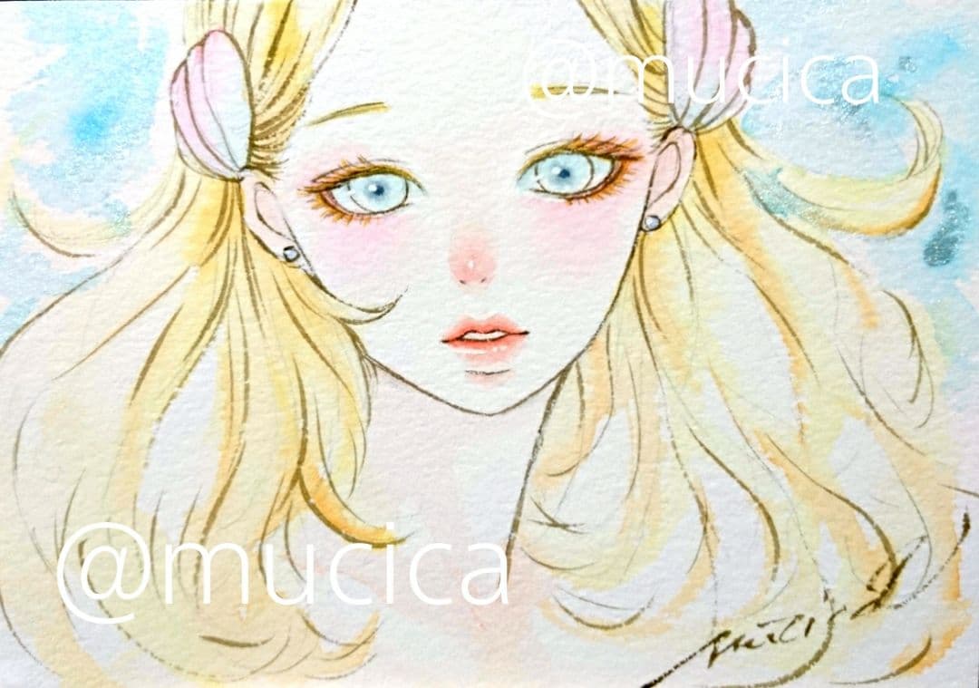 専用 手描きイラスト《 sunshine 》水彩画 人魚 マーメイド オリジナル