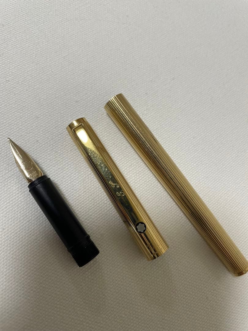 モンブランMONTBLANC 24金張りノブレス万年筆 ゴールドカラー