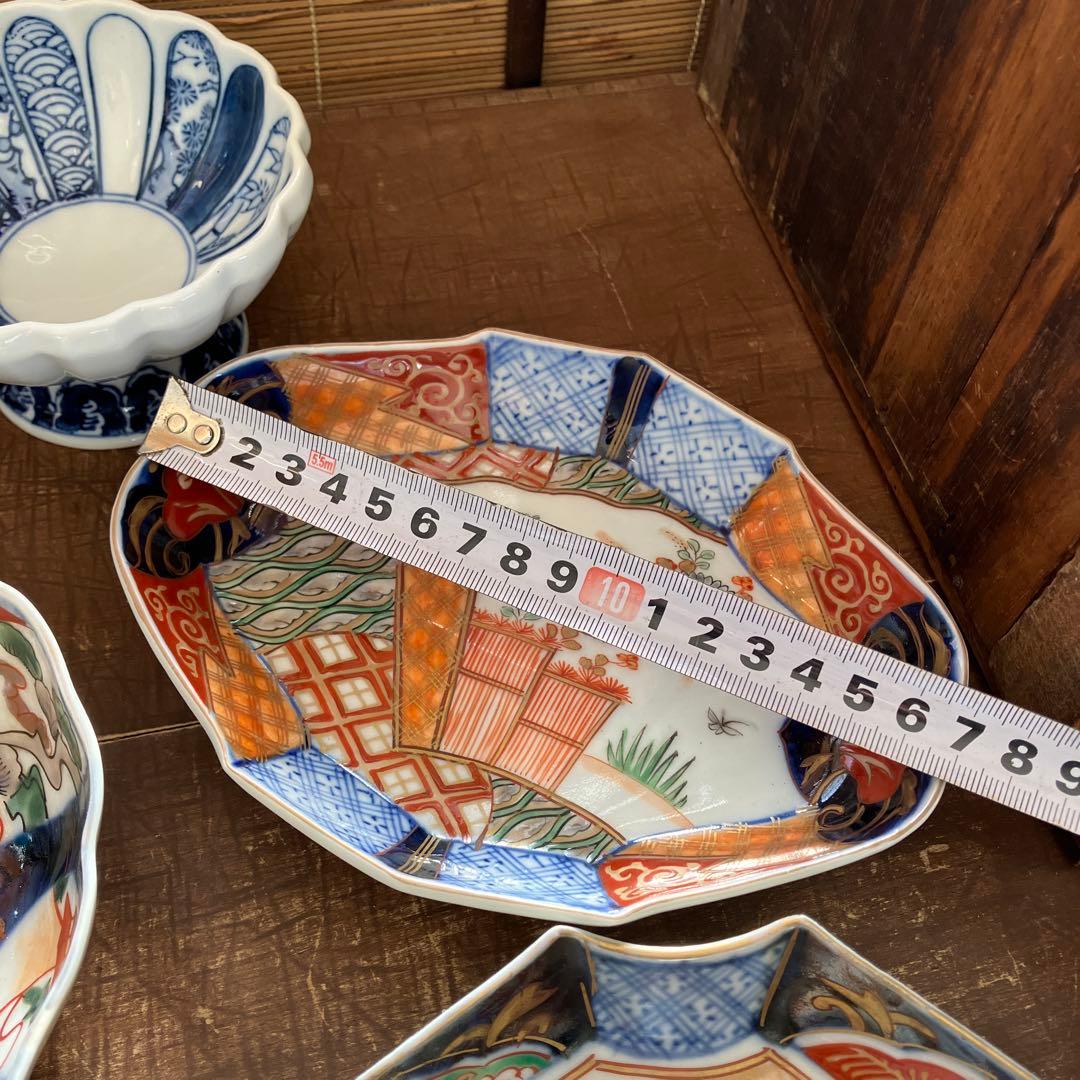 アンティーク　古伊万里　骨董　和食器 手描き色絵 6点セット