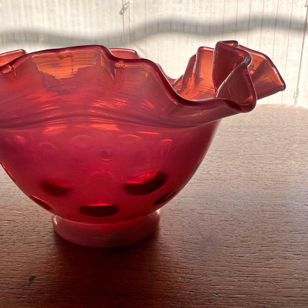 希少 フェントン ドット クランベリー フリルボール コンポート