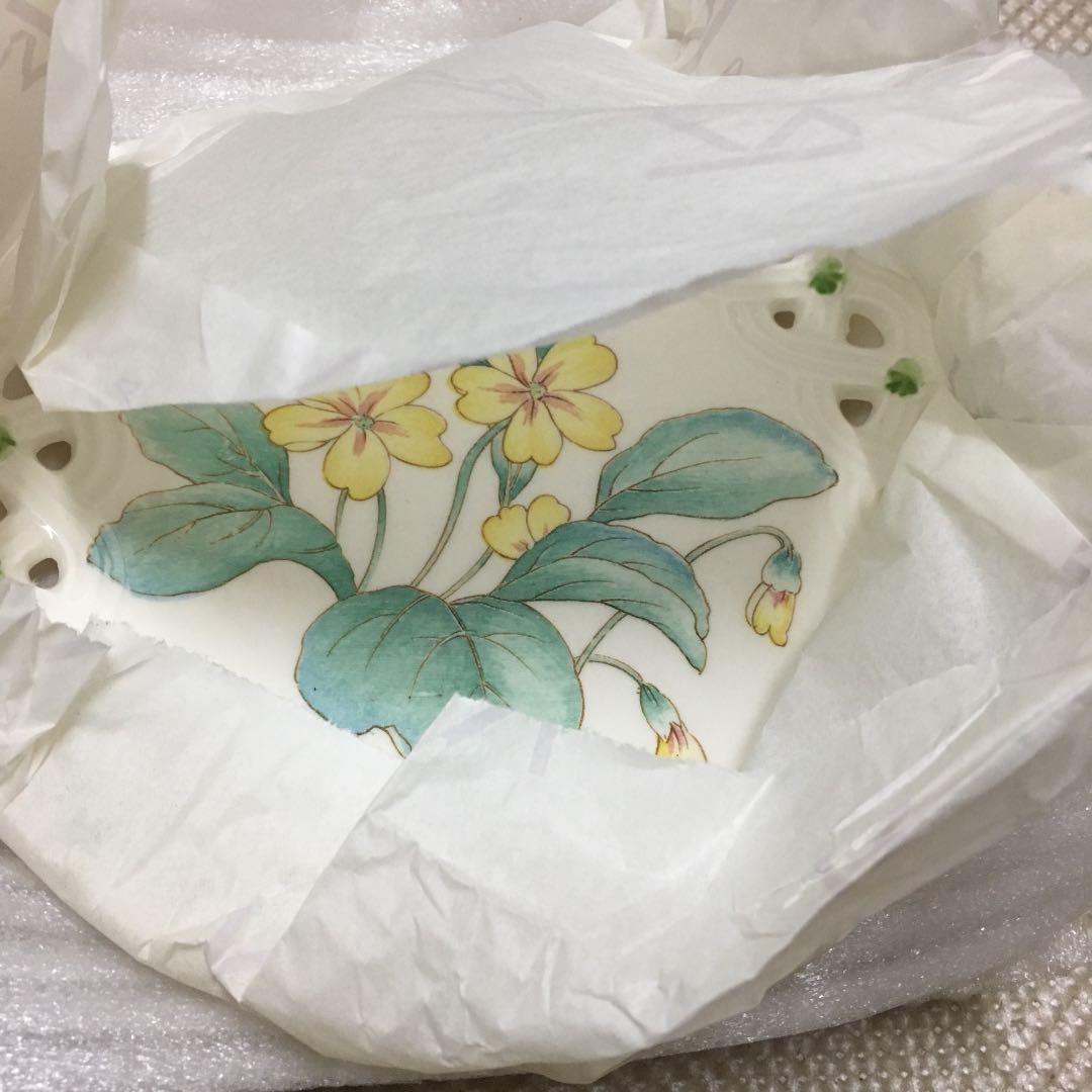 0653　富永陶園 ポピーすかし絵変わり ケーキセット カゴ付