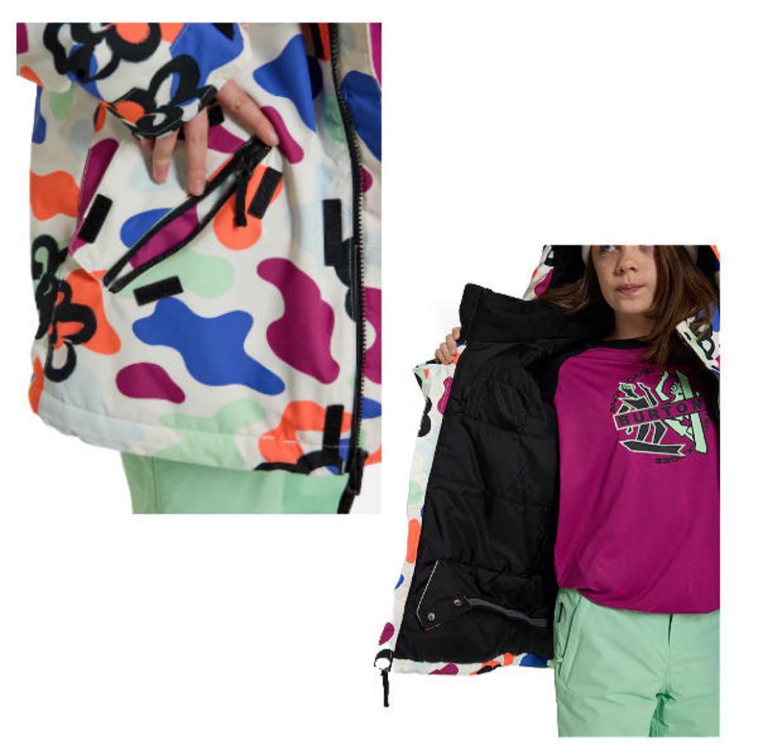 キッズ　BURTON スノーウェア上下セット 130 S 花柄 撥水 防寒