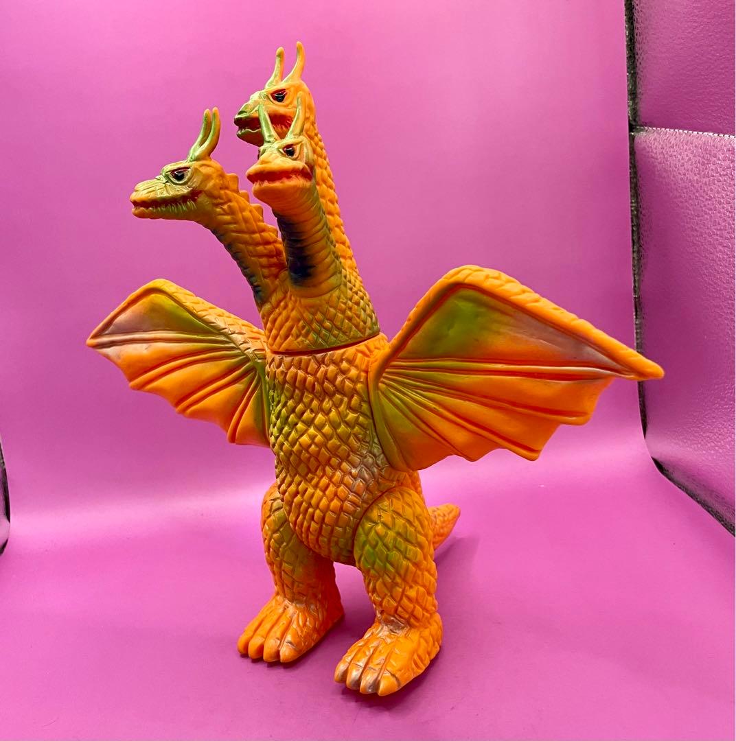 キングギドラ ブルマァク ソフビ人形当時物オリジナル昭和レトロスタンダードサイズ