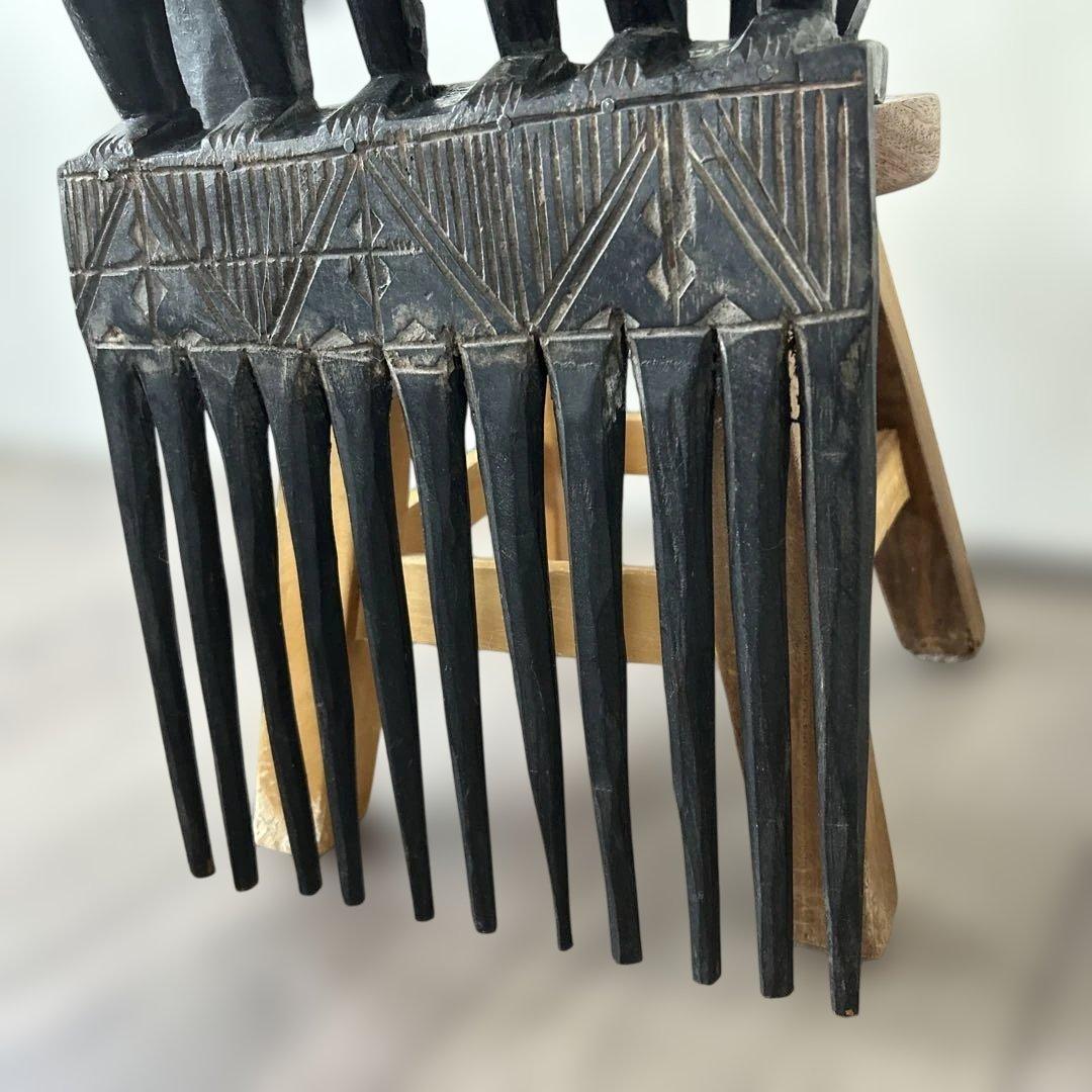 西アフリカ アシャンティ族　櫛　壁掛アフリカ木彫り　置き物