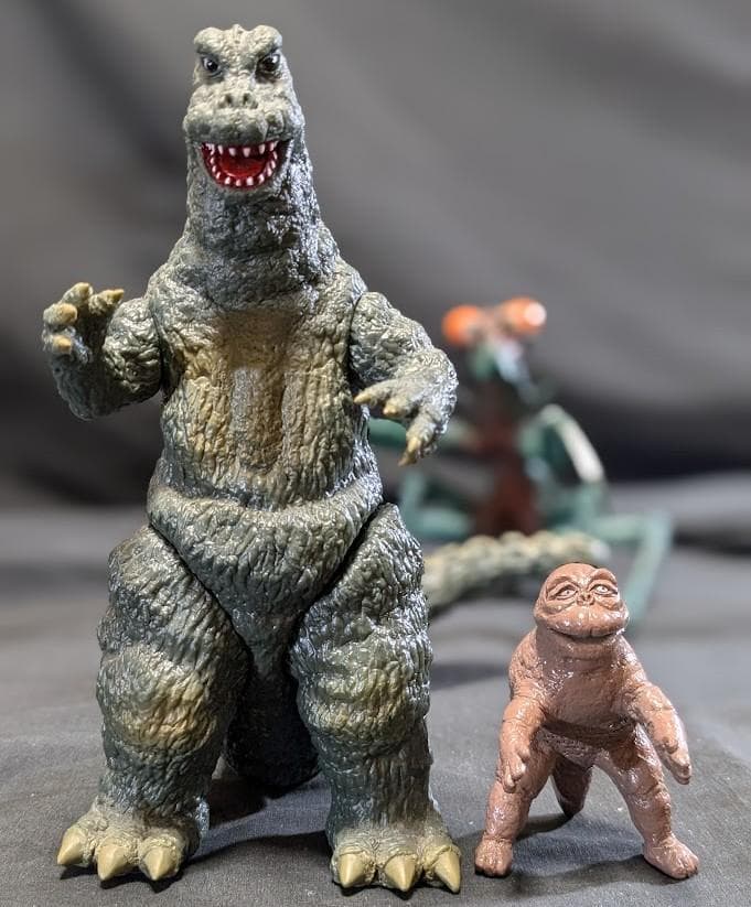 ゴジラ＆ミニラ＆カマキラス「ゴジラの息子」（Ｙ・ＭＳF）ソフビ３体セット