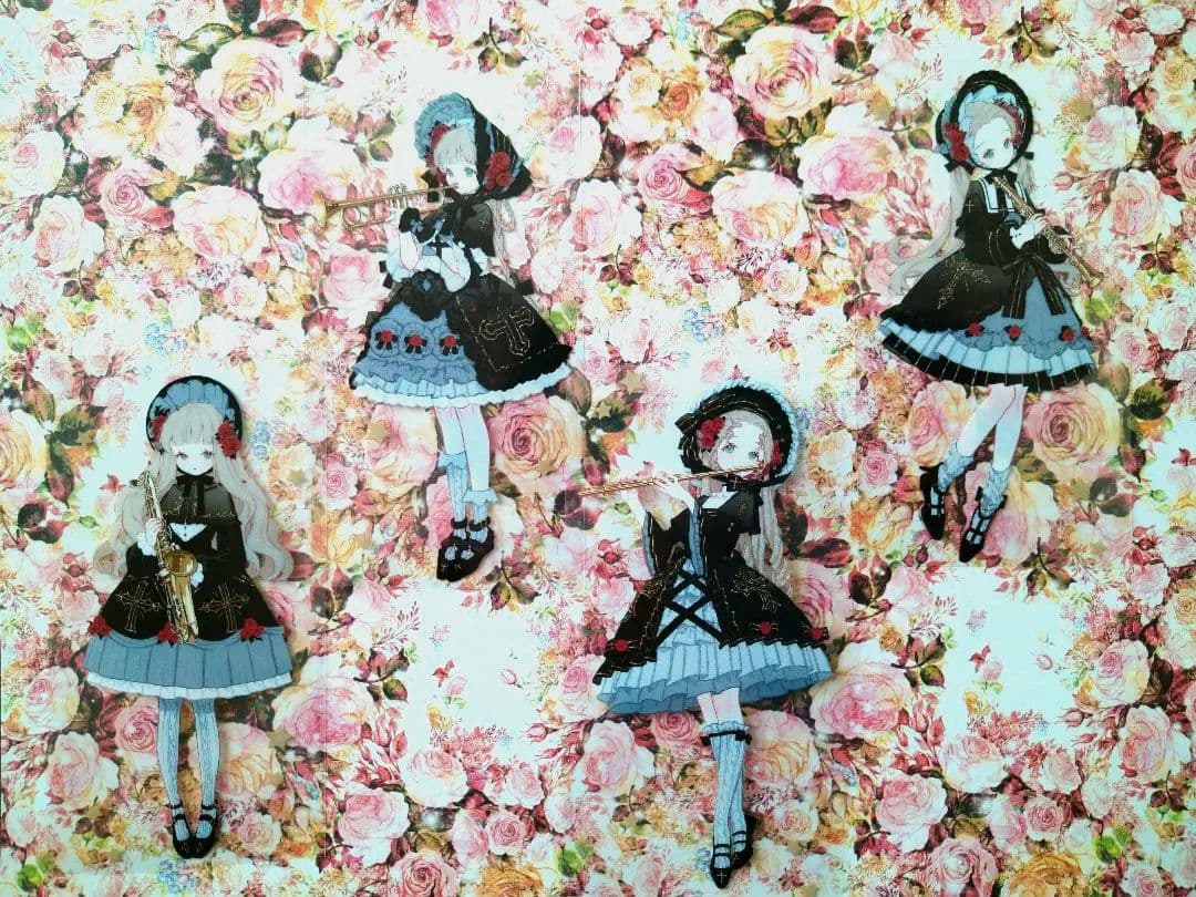 のこり１☆再販☆J32＃月半玫瑰小夜曲(PET)切り売り海外人物マステ女の子