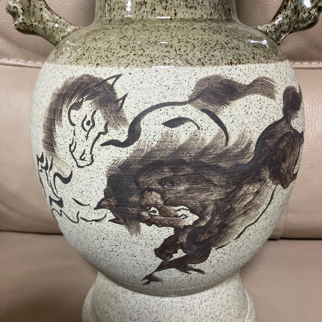 相馬焼　馬の絵柄 陶器花瓶