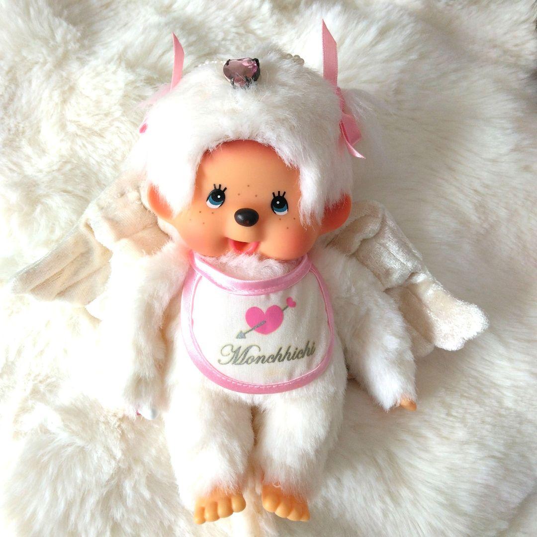 平成レトロ　天使　モンチッチ　女の子　S　ぬいぐるみ　セキグチ　天使　白