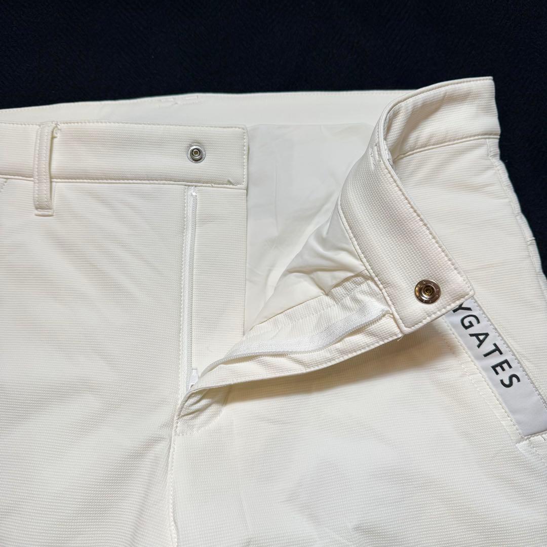 パーリーゲイツ 中綿入り 防寒パンツ リング PGロゴ刺繍付き ホワイト L