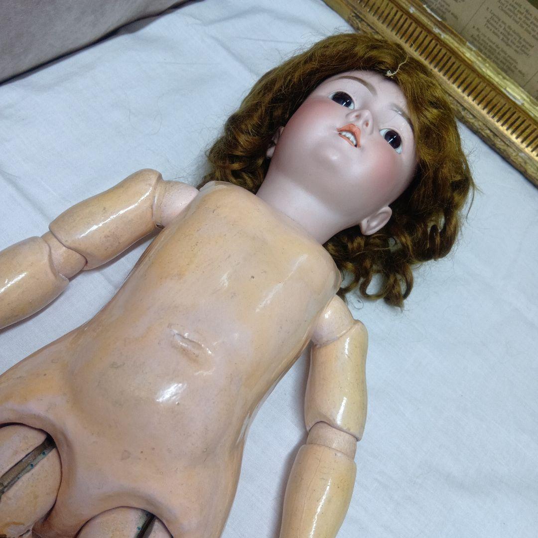 ♥色白で可愛いお顔のアンティーク　ビスクドール　ハンドベルグ　DEP （難有り）