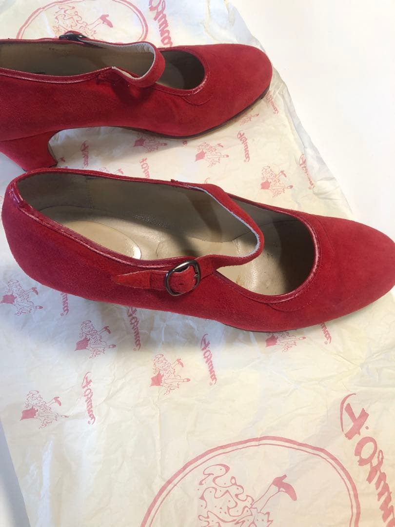 フラメンコ靴 39 オスーナプロベルトスエード赤