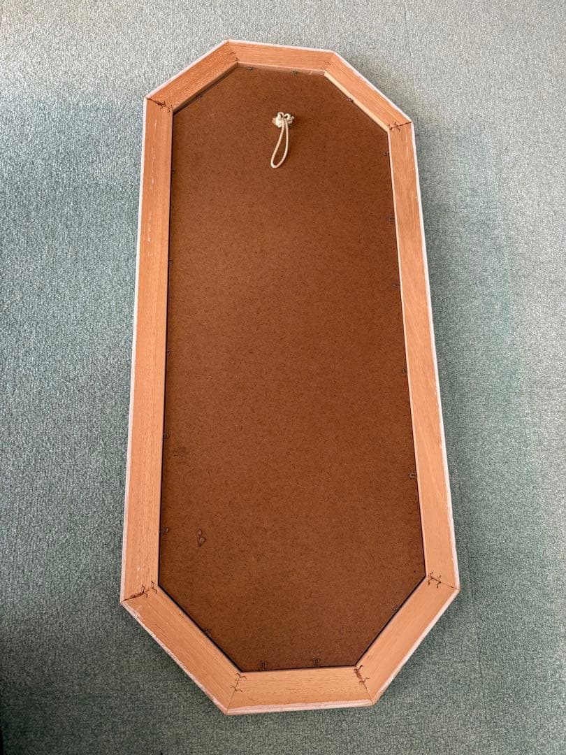 イタリア製アンティーク花柄八角形ミラー