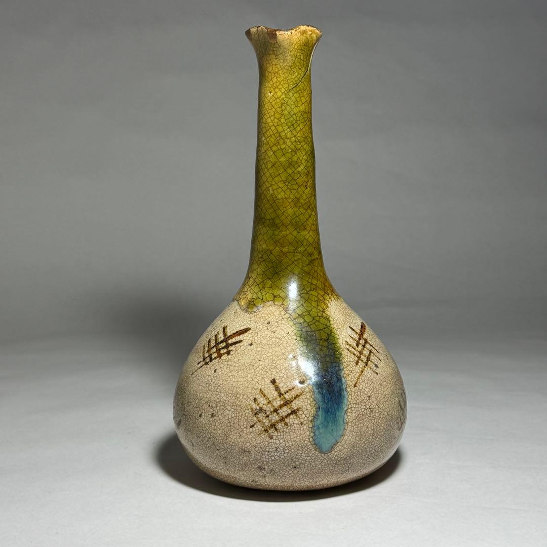 ◆瀬戸の名陶【加藤春丹】作 古瀬戸花瓶 伝世 江戸時代 茶道具◆