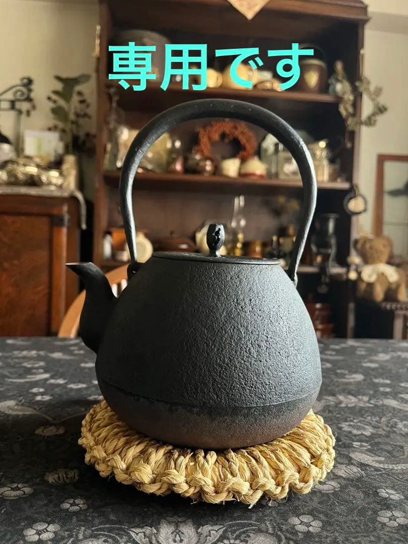 南部鉄瓶　釜定　秋の実　肌　鉄瓶