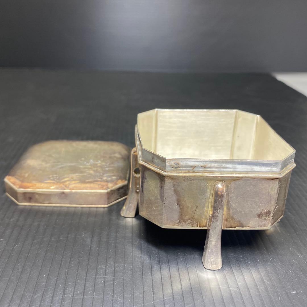 純銀　四足　彫金　ボンボニエール　102g 東さ8-0208☆2F