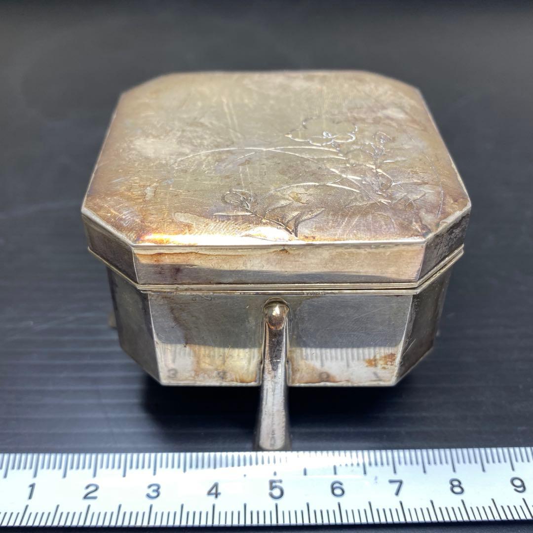 純銀　四足　彫金　ボンボニエール　102g 東さ8-0208☆2F